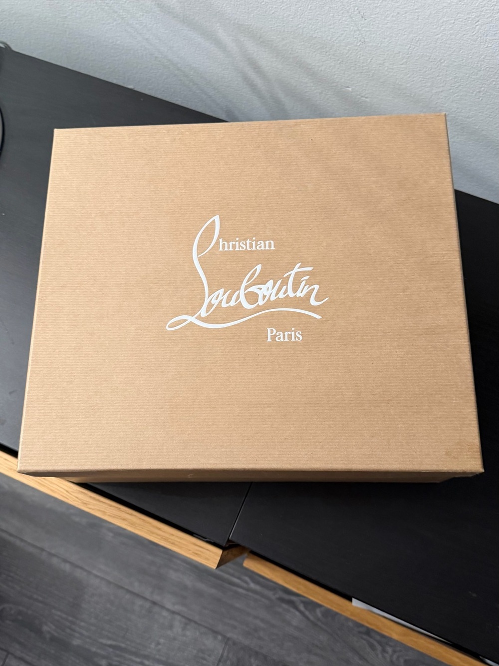Christian Louboutin Tan Box with White Logo